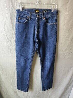Lee Jeans Mens 30x30 Blue Regular Fit Stretch Denim Genie Cone Tapered Casual